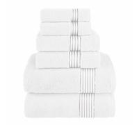 Elegant Comfort Lot de 6 Serviettes en Coton de qualité supérieure Comprenant 2 débarbouillettes, 2 essuie-Mains et 2 Serviettes de Bain, Serviettes 100% Coton Turc, très absorbantes et Super Douces