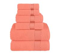 Elegant Comfort Lot de 6 Serviettes en Coton de qualité supérieure - Comprend 2 débarbouillettes, 2 essuie-Mains et 2 Serviettes de Bain, 100% Coton Turc, très absorbantes et Super Douces, pour Salle
