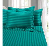 Elegant Comfort Meilleur, Plus Douce, Cosiest 6 pièces Drap Définit. - 1500 Fils en Coton égyptien de qualité Luxueux résistant aux Rides de Damas Stripe Drap de lit 6 pièces, Full Turquoise