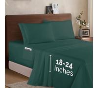 Elegant Comfort Parure de lit 4 pièces de Luxe en Microfibre de qualité hôtelière 1500, Douce, élastique Tout Autour, 45,7 à 61 cm de Profondeur, draps à Poches très Profondes, Grand lit, Vert