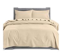 Elegant Comfort Parure de lit 4 pièces Douce en Flanelle 100% Coton Turc, de qualité supérieure, Drap-Housse à Poches Profondes, Ultra Doux, Confortable, Chaud et Anti-Bouloches, très Grand lit