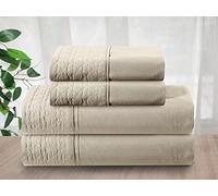 Elegant Comfort Parure de lit 4 pièces, Douce et Confortable, en Microfibre de qualité égyptienne de 1500 Fils au Pouce carré, Infroissable, Beau Design matelassé sur Drap Plat et taies d'oreiller,