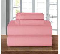 Elegant Comfort Parure de lit 4 pièces en coton égyptien de 1500 fils, douce, de qualité hôtelière haut de gamme, infroissable, plus confortable, drap-housse avec élastique tout autour, poche profonde