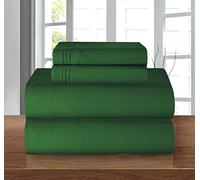 Elegant Comfort Parure de lit 4 pièces en Microfibre de qualité hôtelière 1500, Infroissable, Drap-Housse avec élastique Tout Autour, Poche Profonde jusqu'à 40,6 cm, très Grand lit californien, Vert