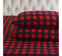 Elegant Comfort Parure de lit 4 pièces Ultra Douce en Flanelle 100% Coton Turc - Draps en Flanelle à Carreaux de Buffle - Chaude et Confortable, Anti-Bouloches de qualité supérieure, Drap-Housse avec