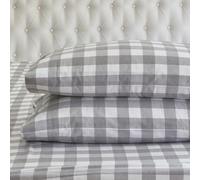 Elegant Comfort Parure de lit 4 pièces Ultra Douce en Flanelle 100% Coton Turc, draps en Flanelle à Carreaux de Buffle, Chaude et Confortable, de qualité supérieure, Drap-Housse à Poche Profonde, lit