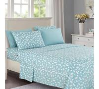 Elegant Comfort Parure de lit 6 pièces Douce en Microfibre de qualité hôtelière 1500, Douce, résistante aux Plis et à la décoloration, très Grand lit, Ours Polaire Bleu