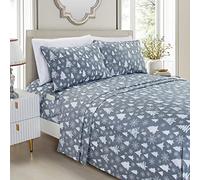 Elegant Comfort Parure de lit 6 pièces Douce en Microfibre de qualité hôtelière 1500, Douce, résistante aux Plis et à la décoloration, pour lit Double, Sapin de Noël