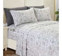 Elegant Comfort Parure de lit 6 pièces Douce et Confortable, en Microfibre de qualité hôtelière 1500, Poche Profonde, Infroissable, à Motif Cachemire, pour Grand lit, Gris Cachemire