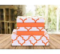 Elegant Comfort Parure de lit 6 pièces en Microfibre Douce 1 500 Fils de qualité hôtelière supérieure, Infroissable et résistante à la décoloration, Queen Size, Motif Quatre-Feuilles, Orange Joyeux