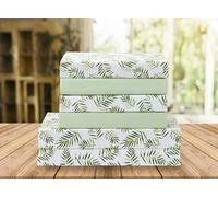 Elegant Comfort Parure de lit Douce de Luxe en Percale de 1500 Fils au Pouce carré, Douce, Infroissable et résistante à la décoloration (6 pièces) pour lit Double, Feuilles de Palmier