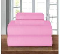 Elegant Comfort Parure de lit en Microfibre avec Poches Profondes jusqu'à 40,6 cm, Rose Clair, lit Double