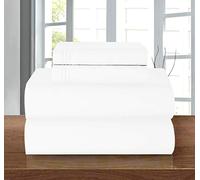 Elegant Comfort Parure de lit Infroissable, Confortable, Drap-Housse avec élastique Tout Autour, Poche Profonde jusqu'à 40,6 cm, Microfibre, Blanc, lit Simple/lit Simple XL