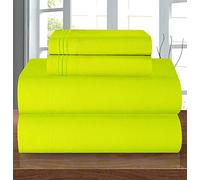 Elegant Comfort Parure de lit Infroissable et Confortable, Drap-Housse élastique Tout Autour, Poche Profonde jusqu'à 40,6 cm, Microfibre, Vert Citron, lit Simple/Double XL