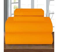 Elegant Comfort Parure de lit la Plus Confortable, Drap-Housse avec élastique Tout Autour, Poche Profonde jusqu'à 40,6 cm, en Microfibre, Orange Elite