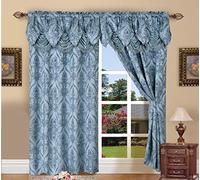 Elegant Comfort Penelopie Lot de 2 Panneaux de Rideaux Aspect Jacquard, 137,2 x 213,4 cm, Bleu