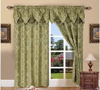 Elegant Comfort Penelopie Lot de 2 Rideaux Aspect Jacquard, 137 x 213 cm, Sauge