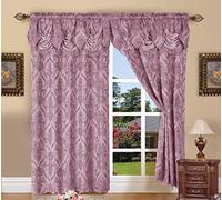 Elegant Comfort Penelopie Lot de 2 Rideaux Aspect Jacquard, 137 x 213 cm, Violet