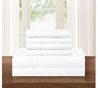 Elegant Comfort Série 1500 Parure de lit 4 pièces Ultra Douce et Soyeuse avec Bonnet Profond jusqu'à 41 cm, Infroissable, Toutes Tailles et Couleurs, Grande Taille, Blanc