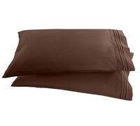 Elegant Comfort Taie d'oreiller 2 pièces brodée de qualité égyptienne 1500 Fils au Pouce carré, Luxueuse, Douce, hypoallergénique, Infroissable et résistante à la décoloration