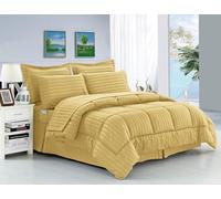 Élégant Confort résistant aux Rides - Doux comme de la Soie à Rayures Dobby Bed-in-a-Bag Lot de 8 Doudou - -Hypoallergenic - King Doré