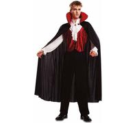 Elégant costume de vampire d'Halloween pour hommes noir-rouge-blanc