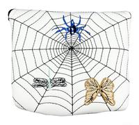 Élégant couvre-club de golf brodé en arachnid avec joint magnétique puissant et doublure intérieure en peluche pour éviter les rayures et les dommages (blanc)