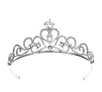 Elegant Crown Silver Wedding Tiara For Bride Adults Royal Pageant Party Headband Princess Crown Crystal Headpiece Bridal Tiara Pageant Prom Wedding Hair Jewelry (Color : Silver Size : 13 * 4.7cm) Si