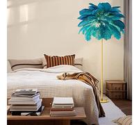 Élégant daire en Plumes d'autruche dorées de 1,6 m avec Ampoule LED, 3 températures de Couleur, Interrupteur à Pied, idéal pour Le Salon, la Chambre à Coucher, la Chambre d'enfants, décoration d