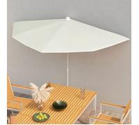 Elegant Demi-parasol de jardin avec mât 180x90cm Demi-parasol de jardin avec mât 180x90cm sable ABHT 1420616