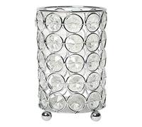 Elegant Designs Elipse HG1001-CHR Vase à Fleurs décoratif en Cristal, bougeoir, Centre de Table de Mariage, pinceaux de Maquillage ou stylos, 12,7 cm, chromé
