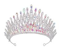 Élégant diadème de mariée avec strass - Couronnes réglables pour mariage et concours de beauté - Accessoire de cheveux élégant en métal, taille unique, Comme décrit
