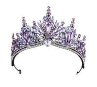 Élégant diadème portable en cristal pour mariée - Couronne de princesse argentée - Accessoire de cheveux pour mariage et concours de beauté, One Size, Comme décrit