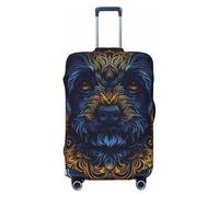 Elegant Dog Mandala Art Housses de bagages de voyage - Housses de protection élastiques pour valises de 45 à 32 cm, Noir, G