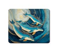 Elegant Dolphin Tapis de protection supérieure pour lave-linge, motif vagues de l'océan, caoutchouc antidérapant et imperméable, pour buanderie, 50,8 x 61 cm