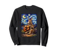 Elegant Donkey Playing Guitar Whimsical Art Music Camping Sweatshirt