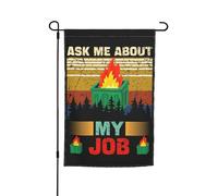 Élégant Drapeau De Noël 30X45Cm Incendie De Benne À Ordures Demandez-Moi Mon Travail Drapeaux De Jardin Saisonnières Drapeaux De Cour Pour Fête, Extérieur, Maison