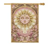 Élégant drapeau floral de jardin, bannière de décoration extérieure en toile de jute, drapeau de cour de printemps été pelouse décoration de pelouse 71,1 x 101,6 cm