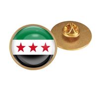 Élégant drapeaux historiques de la Syrie Emblèmes Pin Artisanat de fer robuste Idéal pour les événements commémoratifs et les échanges culturels Cadeaux amateurs, round, Comme décrit