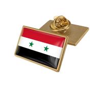 Élégant drapeaux historiques de la Syrie Emblèmes Pin Artisanat de fer robuste Idéal pour les événements commémoratifs et les échanges culturels Cadeaux amateurs, Add letter rectangle, Comme décrit