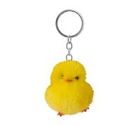 Elegant Duck Keychain - Gray Furry Chic Keychain Ornament, Bag Backpack Accessory | Men's Zipper Pull Charm, Women's Purse Bag Embellishment, Car Key Decorative Fob, Luggage Tag Identifier, Stylish