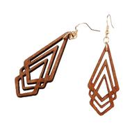 Élégant Ectobe en bois Bouteille d'oreille Trouver la forme du losange pour les femmes ornements de bijoux de la mode