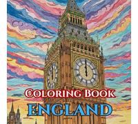 Elegant England | Adult Coloring Book of Landmarks, Royals & Culture: 50 Simple, Relaxing Pages with Gentle Intricate Patterns-Union Jack, London Icons, Princess Diana, The Queen, Tea Time & More