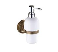 Élégant ensemble d'accessoires de salle de bain en laiton antique - Brosse WC et distributeur de savon, décoration élégante en bronze pour salles de bains luxueuses, parfait pour la maison ou l'hôtel.