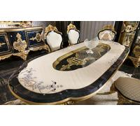 Élégant ensemble de salle à manger noir et or Ensemble de luxe Commode Table de salle à manger