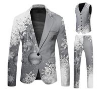 Élégant Ensemble Trois pièces pour cérémonie Festive Masculin en Tissu idéal pour Les Occasions spéciales et Les célébrations Conception soignée pour Une raffinée et Moderne (Light Gray, XXL)