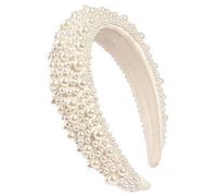Élégant Éponge Bandeau Décoration Confortable Large Avec Perles Perle Parure Réglable Éponge Bandeau Femmes Perles Perle