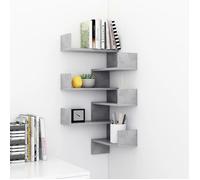 Elégant Étagère de Rangement,organisateurs murales, d'angle 2 pcs Gris béton Bois d’ingénierie &0_9736631