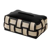 Élégant étui à mouchoirs tissé avec deux couches moderne boîte de rangement tissée contemporaine pour bureau de rangement commercial de mouchoirs