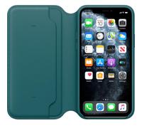Élégant Étui En Cuir Véritable Pour iPhone 11 Pro - Paon (Vert)
